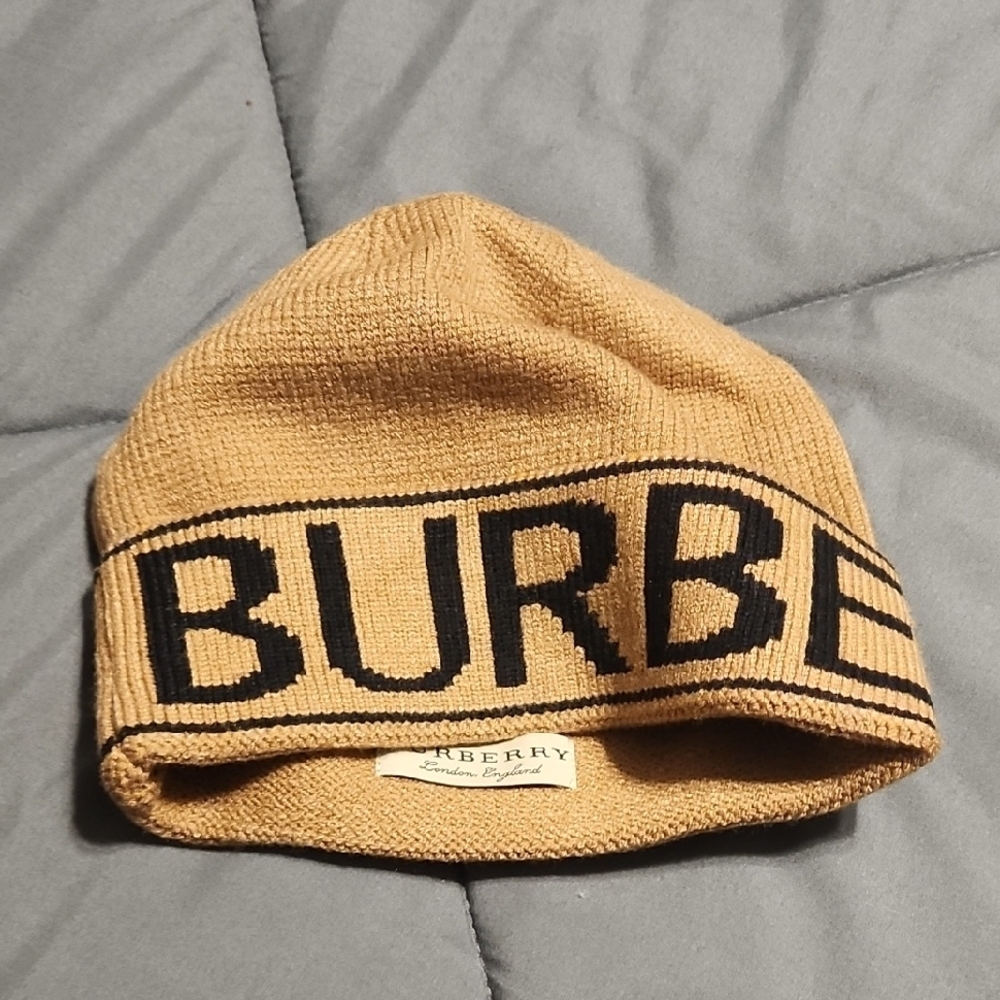 Burberry Tan Knit Beanie